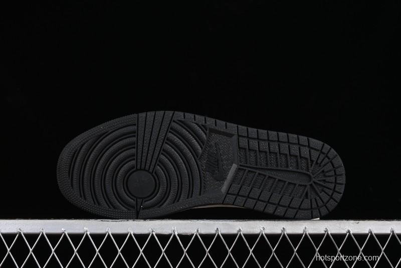Nike Travis Scott x Fragment Design x Air Jordan 1 Low OG SP AJ1 LV Classic Black Gold Low-top Casual Sneakers - SJ2068-103