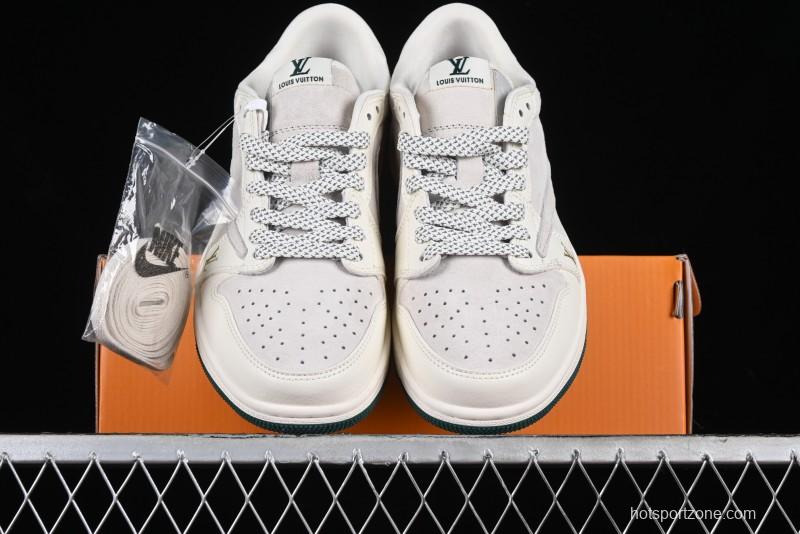 Nike Travis Scott x Fragment Design x Air Jordan 1 Low OG SP AJ1 LV Beige Grey Low-top Casual Sneakers - LJ5188-005