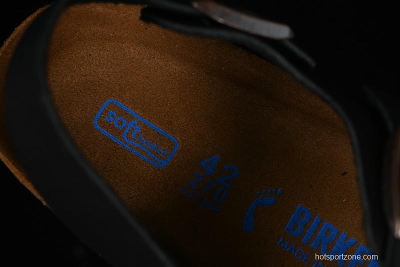 Birkenstock Birkenstock Sandals Series Black Leather with Soft Cushioning Cork Midsole - T.D4