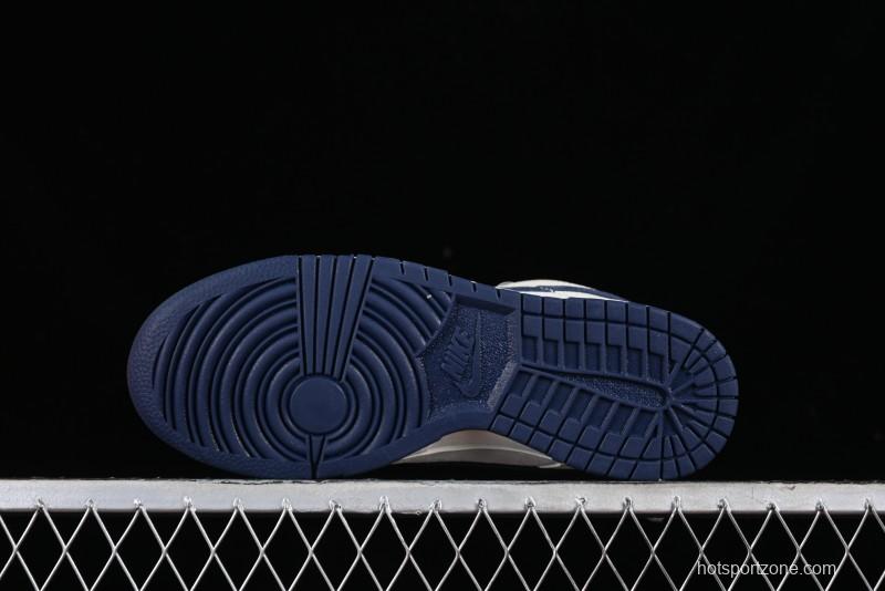 Nike SB Dunk Low LV Collaboration - Suede Navy Blue Anniversary High-End Custom Low-Top Casual Skate Shoes - FC1688-134