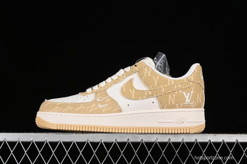 Nike Air Force 1 '07 Low LV Collaboration - Khaki Double Swoosh Low-Top Casual Sneakers - HD1968-027
