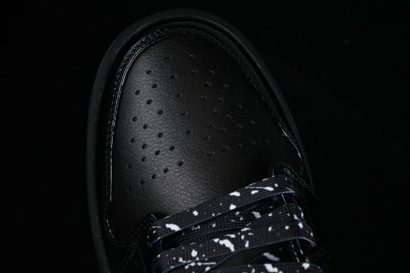 Nike Air Jordan 1 Low "Black Croc" Casual Sneakers with Crocodile-Embossed Leather - HJ7743-010