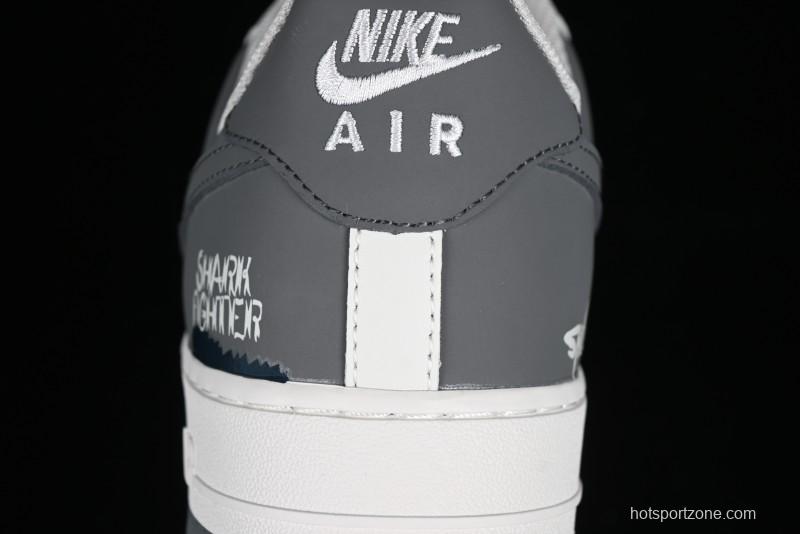 Nike Air Force 1 '07 Low "SHARK" Casual Sneakers with Full-Length Air Cushion - DB3301-220