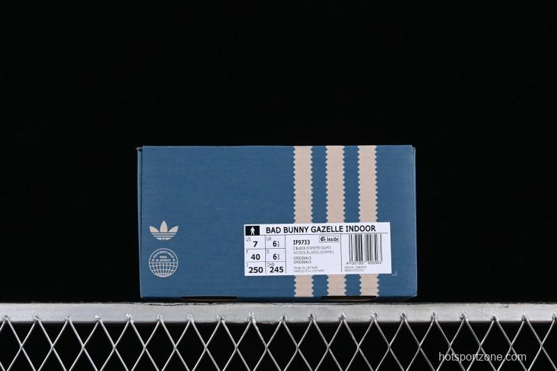 Adidas Originals Gazelle Indoor Bad Bunny Retro Low-Top Sneakers with Non-Slip and Wear-Resistant Sole - IF9733