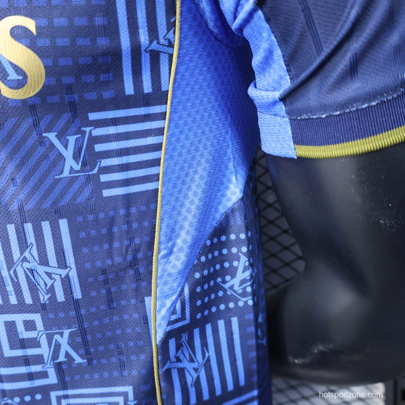 25/26 Player Version Real Madrid Blue Geometric Pattern Away Jersey