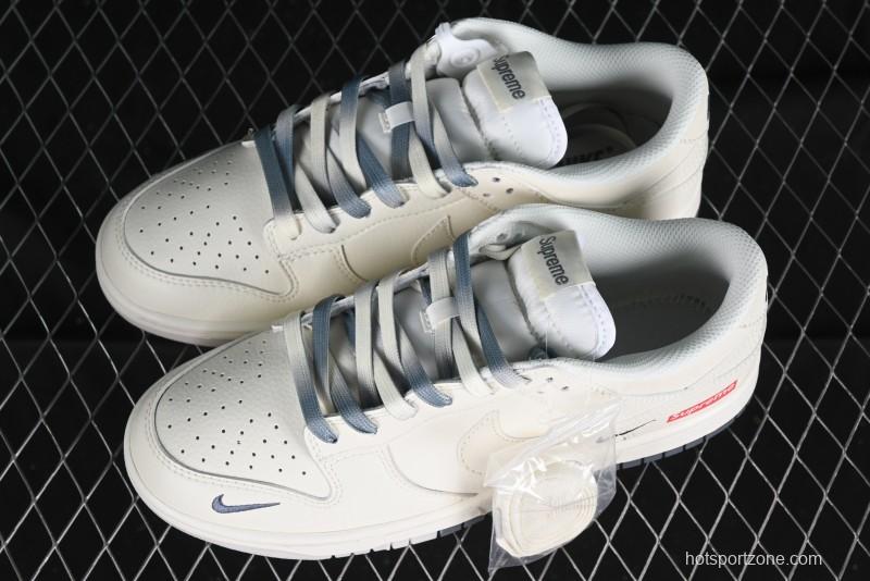 Nike SB Dunk Low Supreme Collaboration - Double Swoosh Anniversary Customized Low-Top Casual Sneakers - BB8675-105