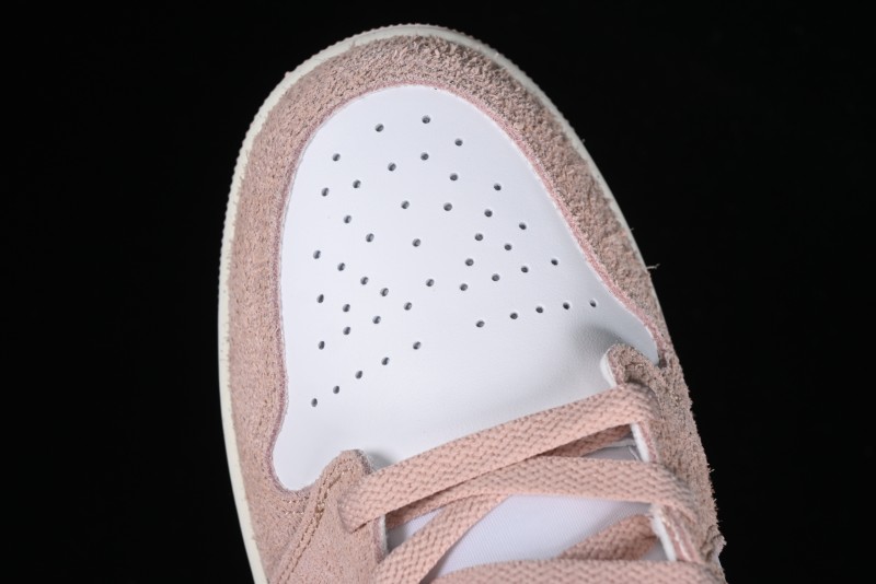 Nike Air Jordan AJ1 Mid Basketball Shoes in White Pink - FN7432-161