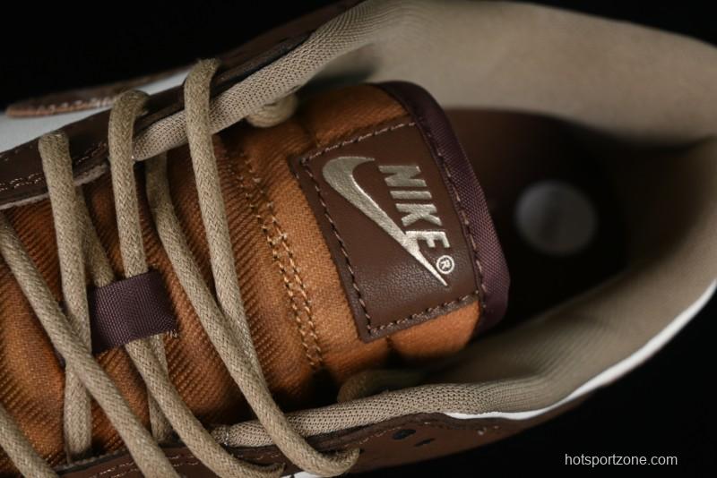 Nike Dunk Low SB White Brown Plaid Casual Skate Shoes - FV3653-191