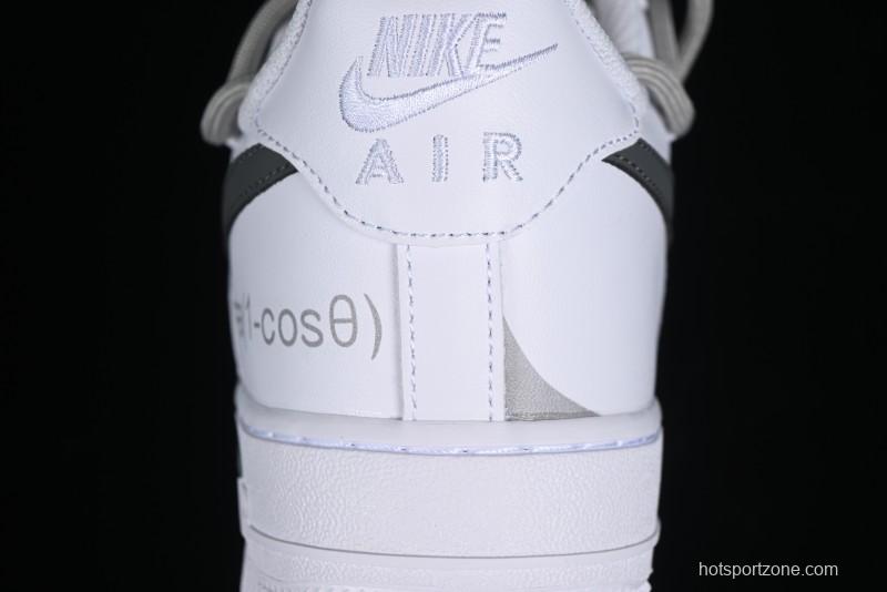 Nike Air Force 1 '07 Low Spray Paint White Grey Strap Low-Top Casual Sneakers - ZH0316-017