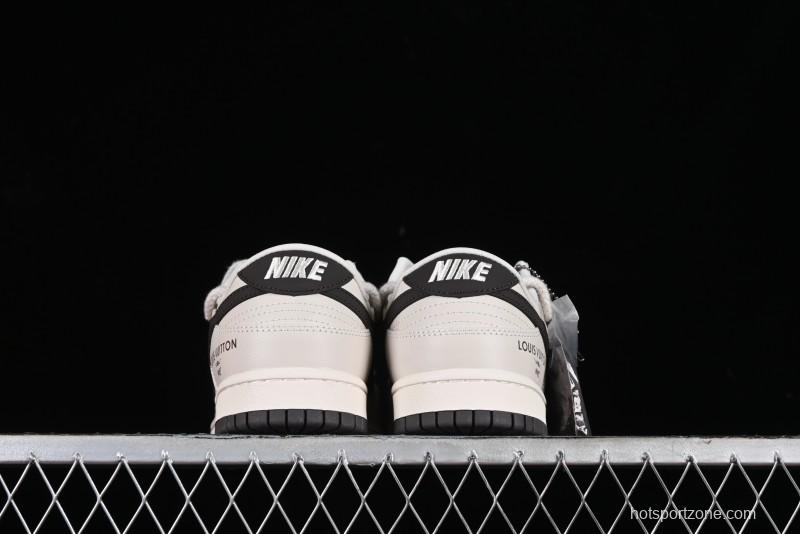 Nike SB Dunk Low LV Collaboration - Coffee Pig Anniversary High-End Custom Low-Top Casual Skate Shoes - XX2025-328