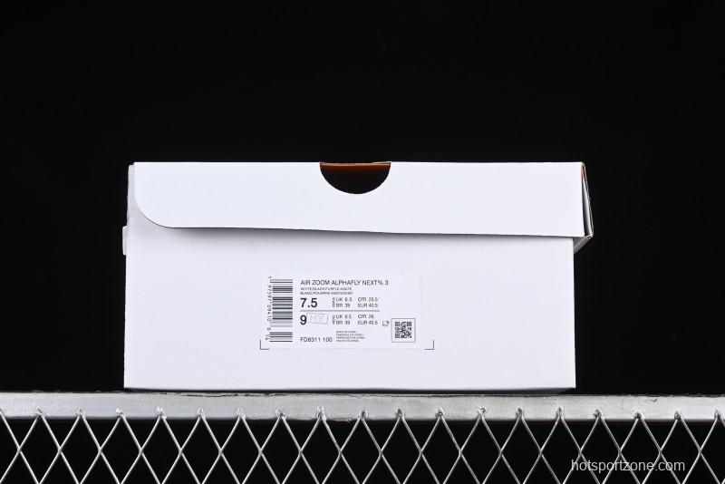 Nike Zoom VaporFly Next% 3 Prototype Super Marathon Running Shoes with Dual Air Zoom and Full-Length Carbon Fiber Plate - FD8311-100