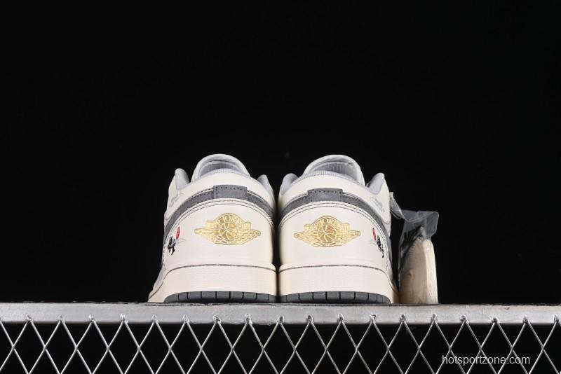 Nike Air Jordan 1 Low Retro Basketball Shoes Custom Black Myth Wukong Design - SJ9950-041