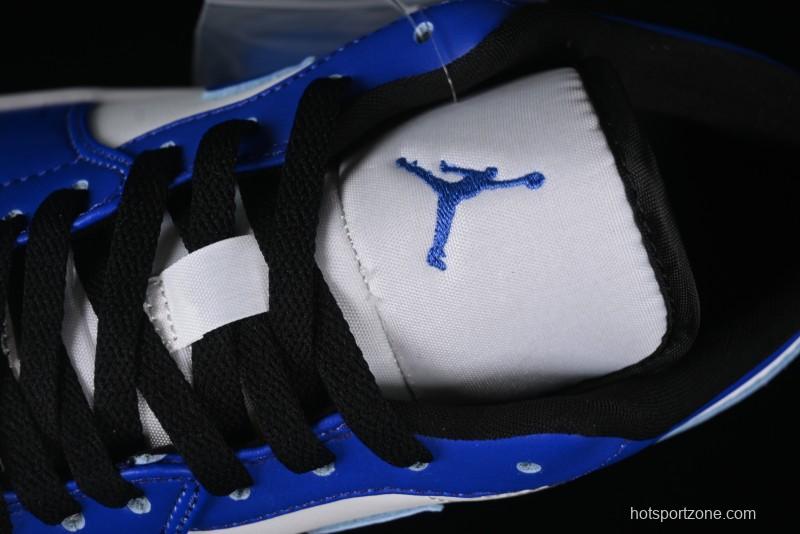 Nike Air Jordan 1 Low Retro Basketball Shoes White Blue - 553558-124
