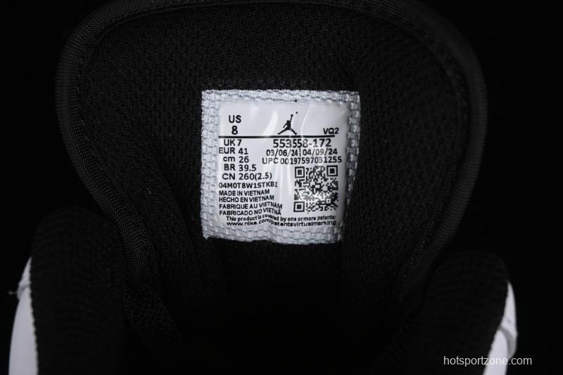 Nike Air Jordan 1 Low AJ1 Black White Gold Hook Basketball Shoes - 553558-172