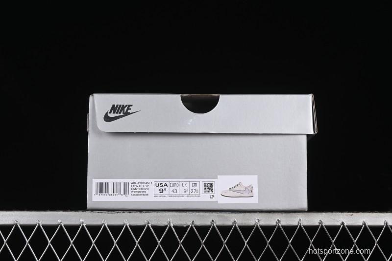 Nike Travis Scott x Fragment Design x Air Jordan 1 Low OG SP AJ1 Low Top Casual Sneakers - DM7866-020
