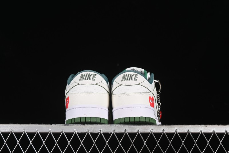 Nike SB Dunk Low Comme des Garçons Collaboration - Woven Beige White Swoosh Anniversary Custom Low-Top Casual Skate Shoes - KK1888-010