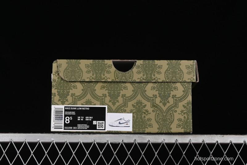 Nike SB Dunk Low Gucci Collaboration Anniversary High-End Custom Sneakers in Off-White & Dark Gray Swoosh - DQ1098-383