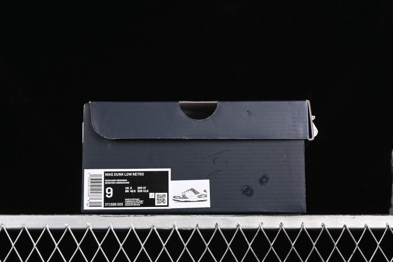 Nike SB Dunk Low Dior Collaboration - Navy Blue Pattern Anniversary High-End Custom Low-Top Casual Skate Shoes - XY1688-005