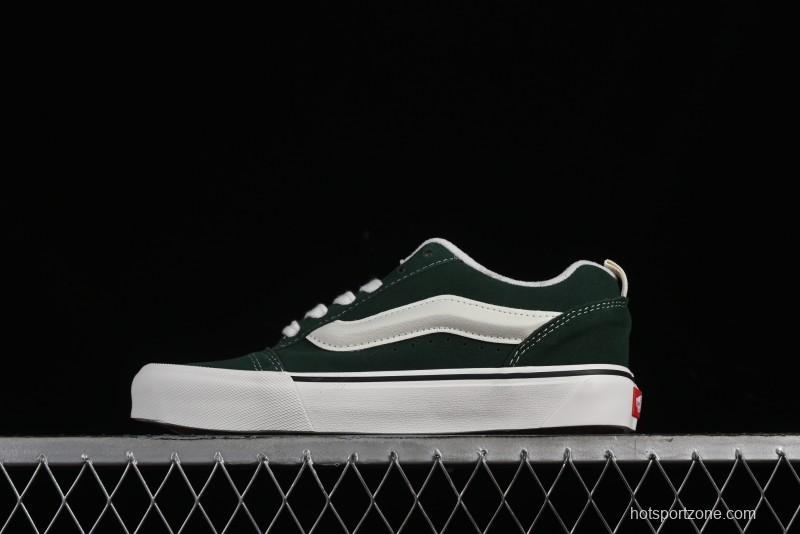 Vans Knu-Skool High Street American Retro Canvas Skate Shoes in Black Green - VN000CSQW3Z