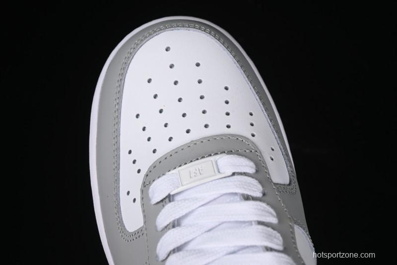 Nike Air Force 1 '07 Low White Grey Black Double Swoosh Casual Sneakers - DY8899-001