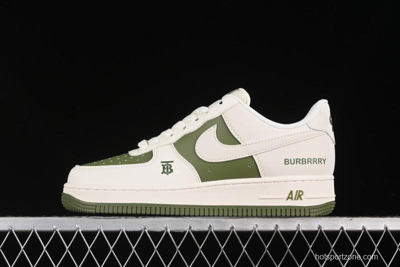 Nike Air Force 1 '07 Low Burberry Collaboration - Off White Mint Green Low Top Casual Sneakers - BB8588-221