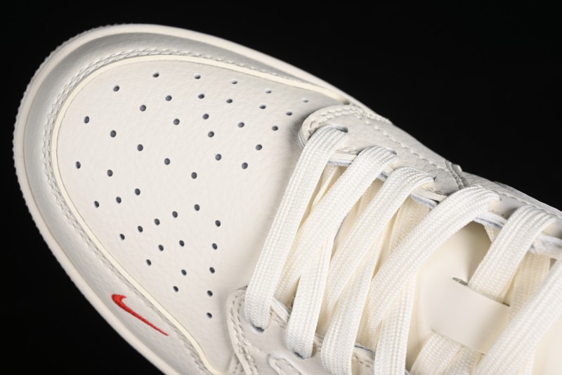 Nike Travis Scott x Fragment Design x Air Jordan 1 Low OG SP AJ1 Supreme Collaboration - Classic Off-White Low-Top Lifestyle Sneakers - XY2688-104