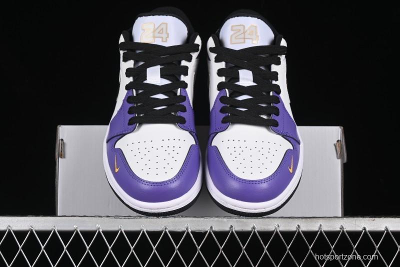 Nike Air Jordan 1 Low AJ1 Retro Basketball Shoes Lakers Purple Gold Kobe Tribute - DC2024-028