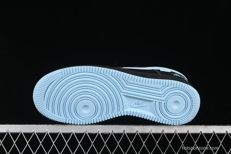 Nike Air Force 1 '07 Low Stussy Collaboration - Black Tiffany Low-Top Casual Sneakers - KK1988-008