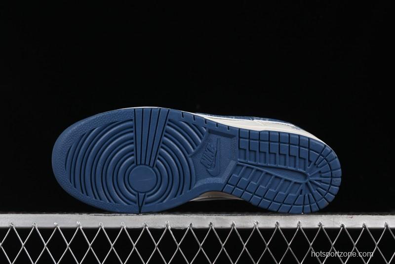 Nike SB Dunk Low LV Collaboration - Light Blue Denim Hook Anniversary High-End Custom Low-Top Casual Skate Shoes - JH8310-955