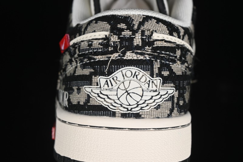 Nike Air Jordan 1 Low AJ1 Dior Collaboration - White Black Red Label Retro Basketball Shoes - SJ9950-036