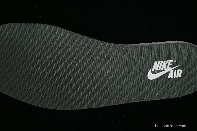 Nike Travis Scott x Fragment Design x Air Jordan 1 Low OG SP AJ1 LV Collaboration - Grey Green Pigskin Low Top Casual Sneakers - XZ1268-005