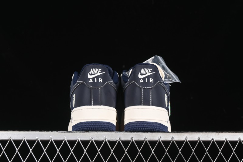 Nike Air Force 1 '07 Low Bape Collaboration - Deep Blue Grey Low-Top Casual Sneakers BB6566-206