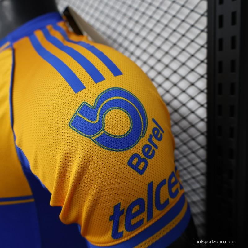 Player Version 25/26 Tigres UANL Home Yellow with Blue Stripes Jersey