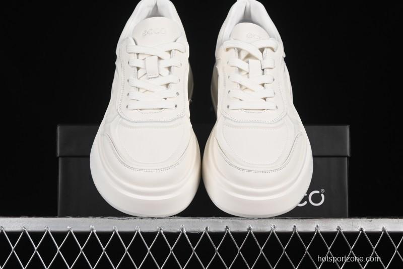 ECCO Street ACE Series Autumn New Retro Fashion Casual Leather Platform Sneakers - 63336101002