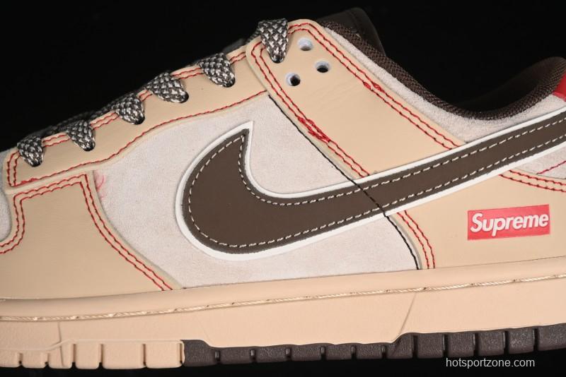 Nike SB Dunk Low SUP Collaboration - Distressed Black Swoosh Anniversary Custom Low-Top Skate Shoes - MM1089-021