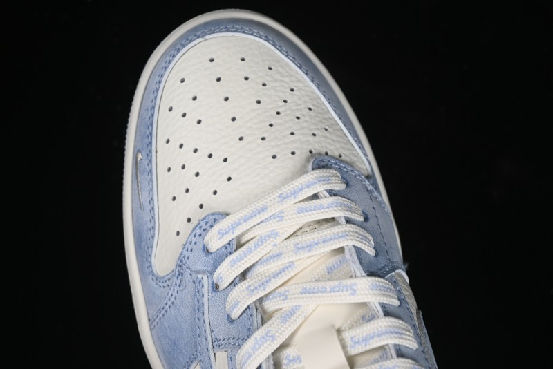 Nike Travis Scott x Fragment Design x Air Jordan 1 Low OG SP AJ1 Supreme Collaboration - Tie-Dye Blue Low-Top Casual Sneakers - CH6336-010