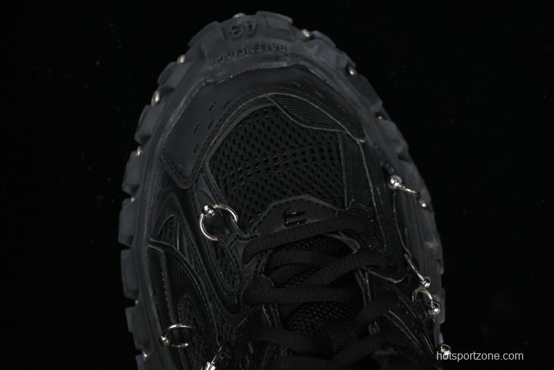 Balenciaga Defender Rubber Platform Sneakers Low-Top Combat Outdoor Shoes with Studded Design and Exaggerated Tire Tread Sole - W2RAG1081