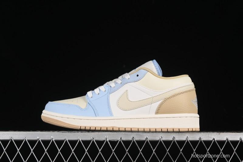 Nike Air Jordan 1 Low OG AJ1 Retro Basketball Shoes in White and Brown - HQ4186-111