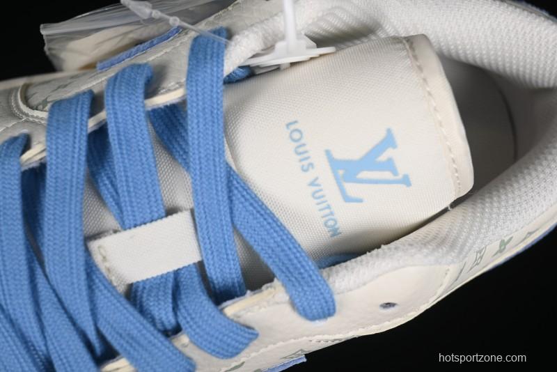 Nike Air Jordan 1 Low LV Collaboration - Light Blue Print Retro Basketball Shoes - WG8850-008