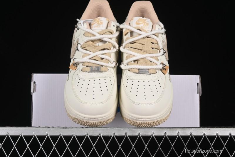 Nike Air Force 1 Low x Capybara "Pearl Girl" Casual Sneakers with Lace-Up Design - LV0506-505