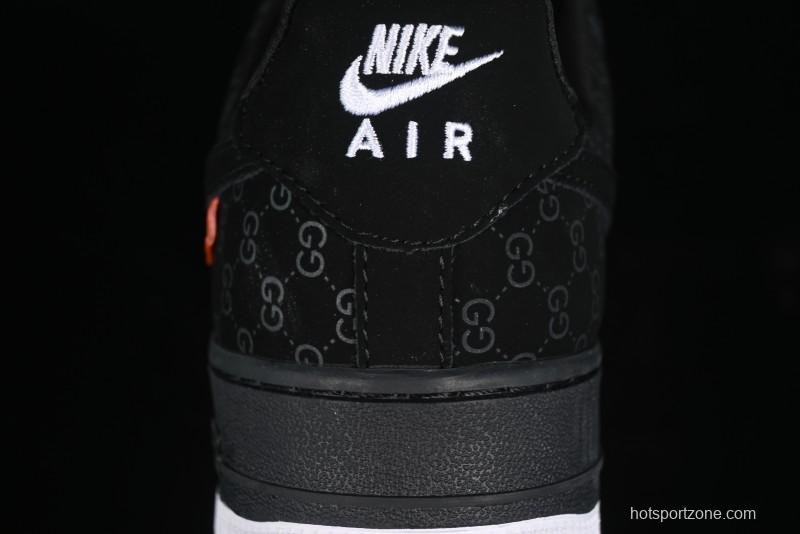 Nike Air Force 1 '07 Low Gucci Bear Collaboration - Midnight Black Low-Top Casual Sneakers - KK1988-007