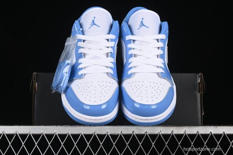 Nike Air Jordan 1 Low AJ1 Patent Blue Casual Sneakers - FZ2138-114