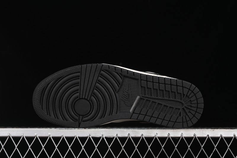 Nike Air Jordan 1 Low Stussy Collaboration - Black Sail Stitched Retro Basketball Shoes - CF3688-023