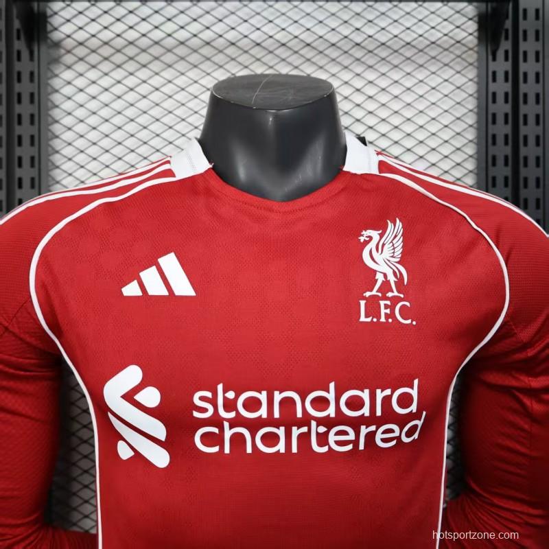 Player Version 25/26 LIverpool Home Long Sleeve Jersey