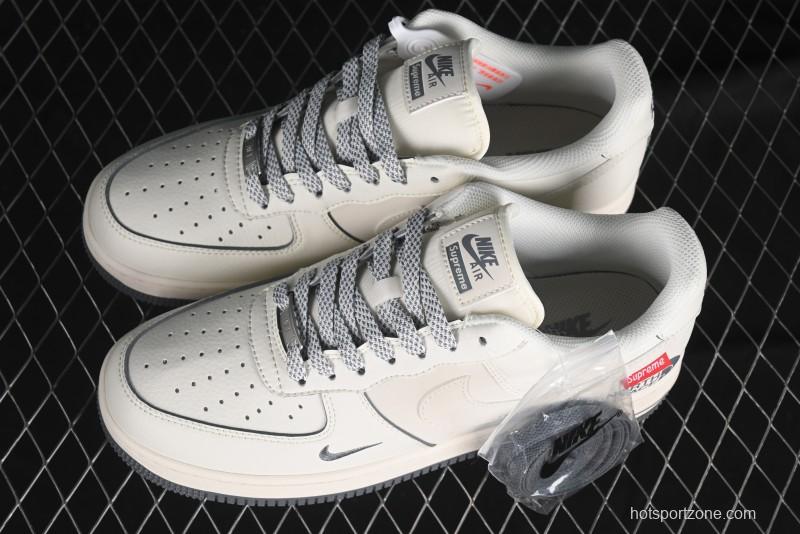 Nike Air Force 1 '07 Low Supreme The North Face Collaboration - Beige Grey Low-Top Casual Sneakers - XZ1996-710