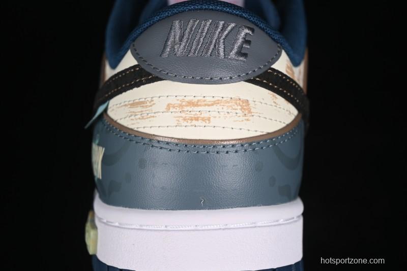 Nike Dunk Low Panda Prank Nautical Era Exploration Wave Low Top Casual Sneakers - DD1391-400