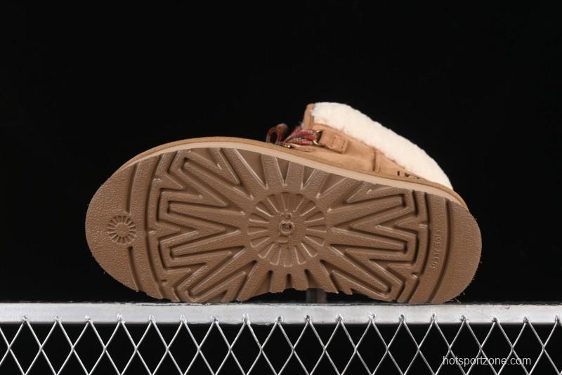 UGG Classic Mini II Fur Lace-Up Platform Short Boots with Treadlite Outsole - 1143954