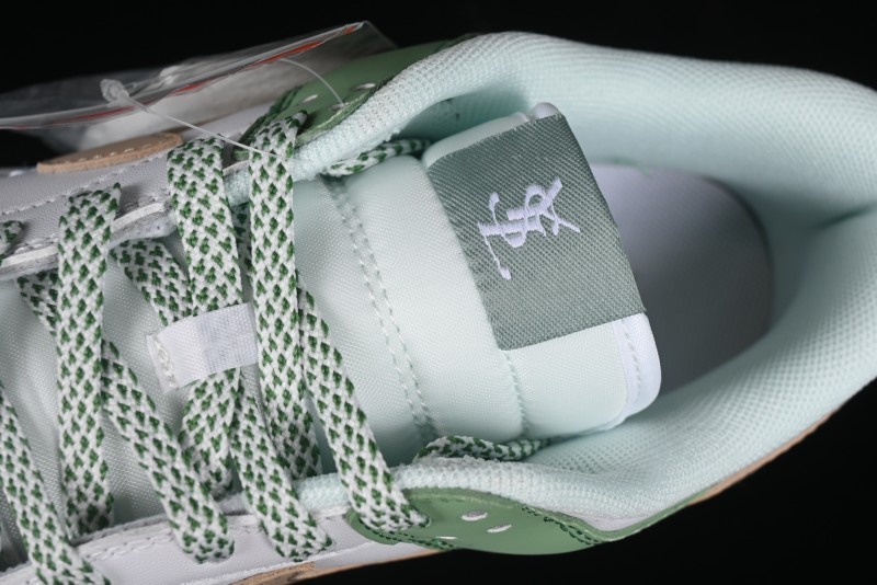 Nike SB Dunk Low YSL Series - White Green Brown Swoosh Anniversary High-End Custom Low-Top Casual Sneakers - GF2409-169