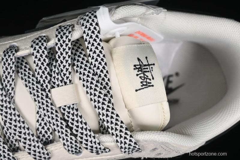 Nike SB Dunk Low Stussy Collaboration - Grey Black Checkerboard Gum Sole Anniversary Custom Low-Top Casual Skate Shoes - CF3688-031