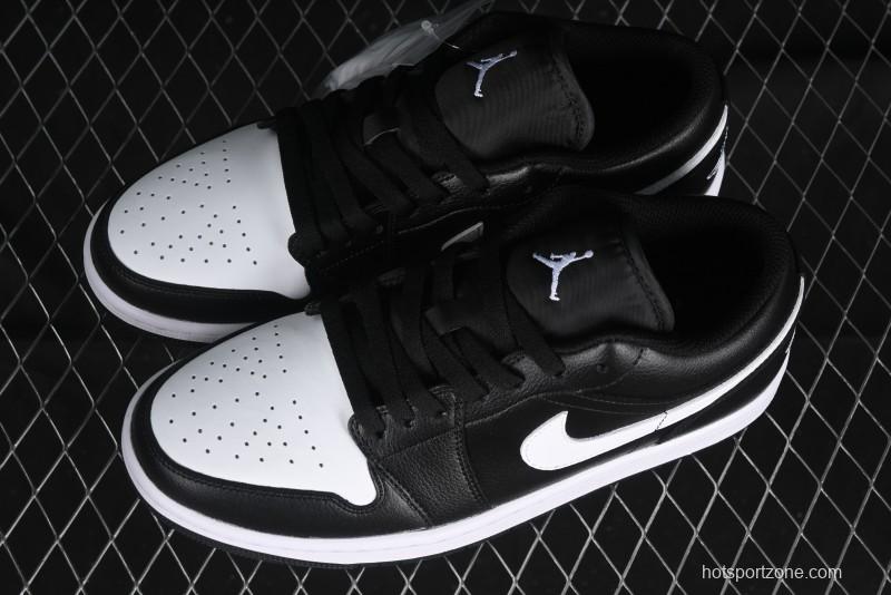 Nike Air Jordan 1 Low Retro Basketball Shoes in Black and White - 553558-043